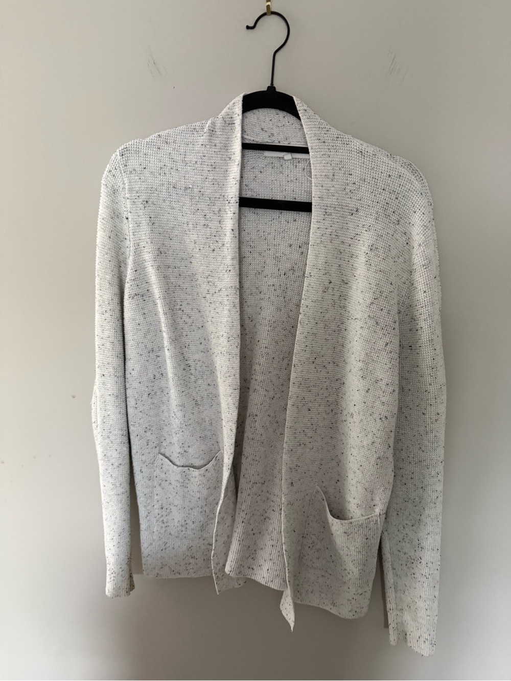 Verve Ami Speckled Cream Open-Front Cardigan